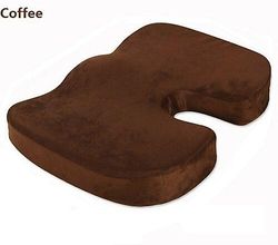 Memory Foam Ortopædisk pude Coccyx Kontorstol Sæde Smertelindrende pude U Ny Kaffe