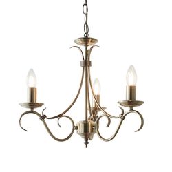 Endon Collection Lighting Bernice 3 Lys Multi Arm Loft Vedhæng Antikke Messing, E14