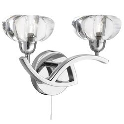 Searchlight Lighting Søgelys Skulpturelle Ice - 2 Lys indendørs væg lys krom med glas, G9