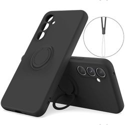 Samsung Galaxy S24 FE silikonikotelo hihnarenkaan jalustalla puhelimen kansi - musta Monivärinen Black