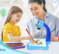 Projektion projektor tegning Legetøj Kids Maleri Tabel Board Set Learning Smart Blå