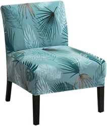 Linkrunning Trykt armløs stol slipcover stretch armløs accent stol dækker aftagelig accent tøfler stol betræk til stue spisestue hotel armløs accent c