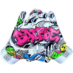 Battle Sports Aikuisten Graffiti Triple Threat Jalkapallohanskat - Valkoinen S