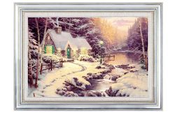 Ruili 5d Diamond Painting Magic Cube Diamond Cross Stitch Stue Europæisk sne klædt i sølvfarvet hvid