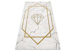 RugsX Eksklusivt EMERALD tæppe 1019 glamour, stilfuld diamant, marmorcreme / guld fløde 180x270 cm