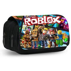 Roblox-kynäkotelo lapsille, suuri kannettava kaksoisvetoketjullinen anime-kynäkotelo, säilytyskotelo teini-ikäisille ja opiskelijoille