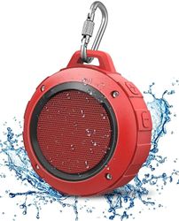 Linkrunning Udendørs vandtæt Bluetooth-højttaler, Kunodi trådløs bærbar mini bruser rejsehøjttaler med subwoofer, forbedret bas, indbygget mikrofon...