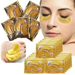 Øjenmaske Golden Crystal Kollagen Øjenmaske Anti-mørk cirkel Fugtgivende Anti-aging Hyaluronsyre Øjenmaske 2pcs
