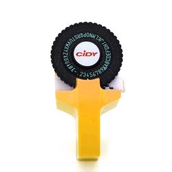 Mini Label Printer, Label prægning enhed med 2 selvklæbende ruller, bærbare lille hånd Label Printer til Home Supplies Office amarelo