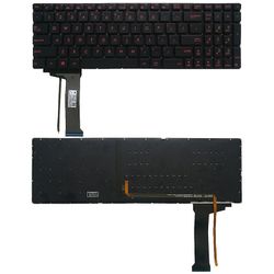 JVY Amerikansk tastatur med baggrundslys til Asus GL551 GL551J GL551JK GL551JM GL551JW GL551JX G552V G552VW G552VW F552VX FZ50JX GL752VW GL742VW(Sort)