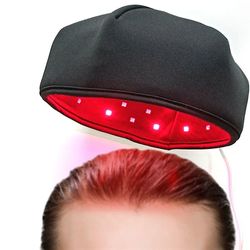 Lähi-infrapuna-punaisen valon hoitokorkki hiusten uudelleenkasvu hiustenlähtöä estävä hoitohattu Musta