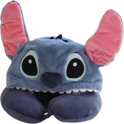 U-muotoinen niskatyyny matkoille, lasten sarjakuvaommeltyyny hupparihatulla, lentokoneen lentokoneen makuutyyny