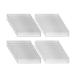 pidikkeet liimahyllylappu 1,2 x 4,3 tuuman kirkas hyllylappu korttitaskut laatikot supermarketille (60 Läpinäkyvä