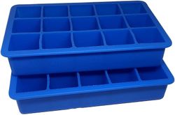 Silikone 15 Hulrum Ice Cube Bakke Forme Candy Mold Cake Mold (blå) 2pcs