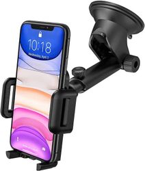 Xqday Bil telefonholder, Instrumentbrættet Forrude Bil Telefon Mount, Universal Car Cradle 360 Drejelig forlænges arm En knap Release Stand til iPh...
