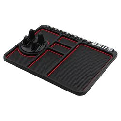 Bil dashboard anti slip matta pad Gps mobiltelefonhållare stativ nummerplatta tillbehör Röd