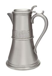 Wentworth Middelalderlige antikke finish tin flagon med hængslet låg