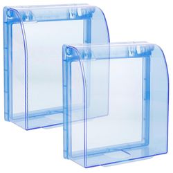 Läpinäkyvä ulostulosuoja vedenpitävä lankatiiviste kylpyhuoneeseen 2kpl Sininen 11.8x11.5cm