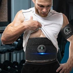 Ems Elektrisk mave krop Ming Bælte Taljebånd Smart Abdomen Muskelstimulator Abs Træner Fitness Tabe Fedt Forbrænding Abdominal-6 Pads