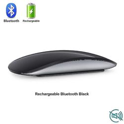 Bluetooth trådløs magisk mus 2 stille oppladbar laser datamus slank 2.4g ergonomisk pc kontormus kompatibel Mac Microsoft-m Oppladbar svart