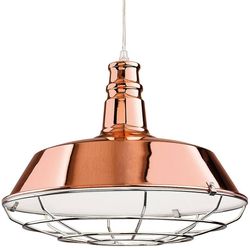 Firstlight Lighting Manta 1 Light Dome Loft Vedhæng Kobber, Chrome Grill, E27