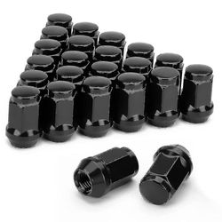 24stk 12x1.5 Lug Mutter Lukket End Bulge Acorn Cone Lugnuts, For 2007-2022 Cruiser, 2001-2007 Sequoia Black-jq