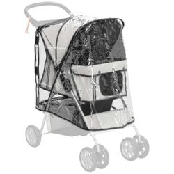Pawhut koiran rattaiden sadesuoja takasisäänkäynnillä, kansi, koiran Pram_FM18