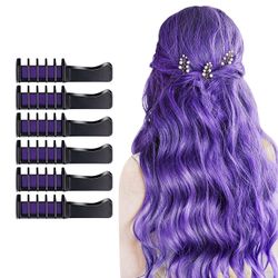 Gangxun 6 stk Ny Hår Kridt Comb Midlertidig Bright Hair Color Dye for piger Børn, Vaskbar Hår Kridt for Piger Alder 4 - 10 + nytår Fødselsdagsfest ...