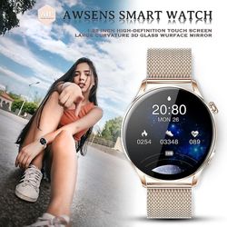 Suren Connected Watch Kvinder, Smartwatch Bluetooth-opkald, med puls skridttæller Sleep Music Control