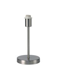 Inspired Lighting Cedar Round Base Lille bordlampe uden skygge, Inline Switch, 1 lys E14 Satin nikkel