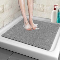 Luistamaton suihkumatto, 60 * 60cm, pehmeä mukavuus turvakylpymatto tyhjennysrei'illä, PVC-hierontasuihkumatto kosteille alueille, nopea kuivuminen