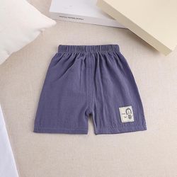 Liltop Kids Boys Girls High Waist Shorts Bukser Cute Cartoon Hot Pants Bottoms Grå blå 1-2 Years