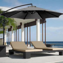 50% alennus 2m aurinkovarjo patio sateenvarjo varjot markiisit - haalistumaton suojaava ulkokatos UV-suojalla ja raskaalla kehyksellä Musta