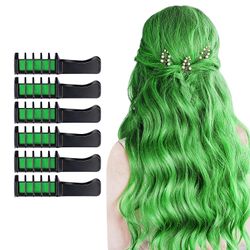 Gangxun 6 stk Ny Hår Kridt Comb Midlertidig Bright Hair Color Dye for piger Børn, Vaskbar Hår Kridt for Piger Alder 4 - 10 + nytår Fødselsdagsfest ...