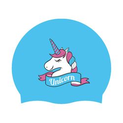 Yunshu Vandtætte badehætter til børn med tegneserieudskrivning til børn i alderen 4-12 år Blå Unicorn
