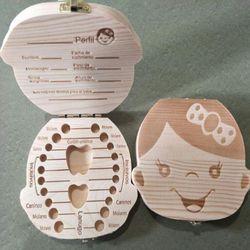 Træ Baby Børn Tandopbevaringsæske Engelske tænder Navlestreng Lanugo Arrangør Gave Souvenirs Gem