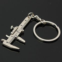 unbrand Ny mode bil nyckelring Mini Vernier Caliper Bärbar 0-40 mm mätverktyg Auto Parts Silver