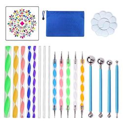 19 Pcs mandala maleri værktøjer diy malet kunst og forsyninger