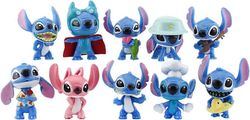 Baicccf 10 kpl Lilo ja Stitch kakkupäällinen lasten syntymäpäiväkakkukoriste Lilo ja Stitch -teemajuhlatarvikkeet