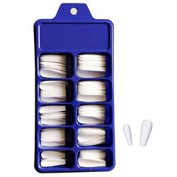 Varychmoo 100pcs Lang akryl kunstige falske negle Tips Stick på fuld nail manicure Hvid