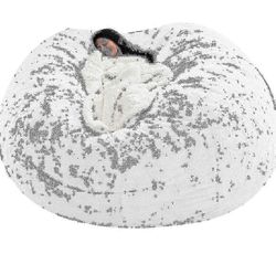 XL säkkituoli sohvapäällinen - kevyt ja kannettava sisäkäyttöön Valkoinen 150*75CM