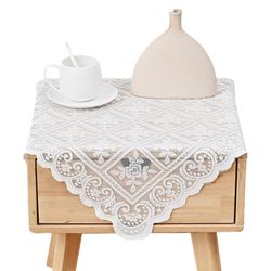 Pitsi Pöydänpäällinen Pöytäliina Yöpöydille Lipastot Räätälöidyt huonekalusuojat Läpinäkyvä valkoinen muotoilu 60 * 60 cm