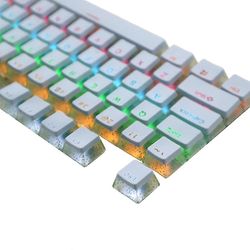 Pbt Key Caps Bicolor Halv gennemsigtig budding Design Glitter Pulver Quick Response Tilbehør Udskiftning Ergonomiske mekaniske tastaturhætter til 6...