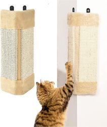 Hörn Pet Scratch Pad, Cat Wall Corner Scratcher Katter Väggar Monterad Sisal Scratch Board Skydda möbler