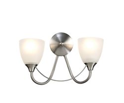 Inspired Lighting Cooper væglampe 2 lys E14 Satin nikkel, opalglas