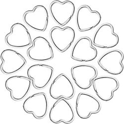 Wjiaer 50 kpl sydämen muotoinen avaimenperä metalli hopea jaettu avaimenperä sydän avaimenperä käsityö yhteensopiva DIY kodin auton avaimet ystävän...