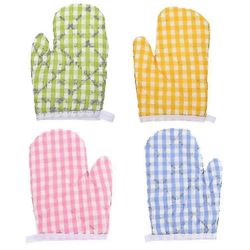Lasten lämmönkestävät uunikintaat 4kpl liukumattomat leivontakäsineet lapsille Sekalaiset värit