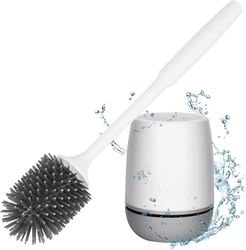 Linkrunning Toiletbørste med ventileret tørreholder grå 15.75inch