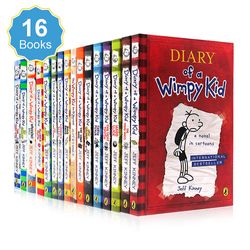 16 bøger / sæt Dagbog af en Wimpy Kids tegneserie sæt Læring på engelsksprogede bøger til børn Børn Historie Læsning Bog