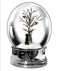 Heaven Sends Himmelen sender Black Labrador Snowglobe